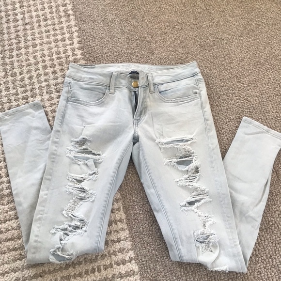 American Eagle Outfitters Denim - American Eagle Distressed Low-Rise Jegging